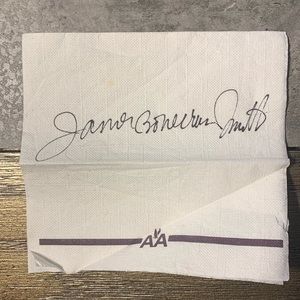 James bone crusher Smith signed American Airlines note